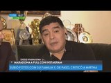 Maradona estrenó su cuenta de Instagram con mucha polémica