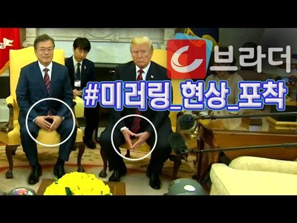 트럼프-문재인 대통령 미러링 포착! “한국은 행운” “통일한국” 깜짝 발언 [씨브라더]