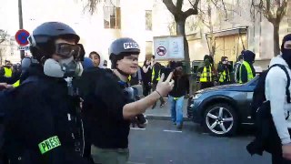Acte 15: un gendarme isolé face aux manifestants s’enfuit