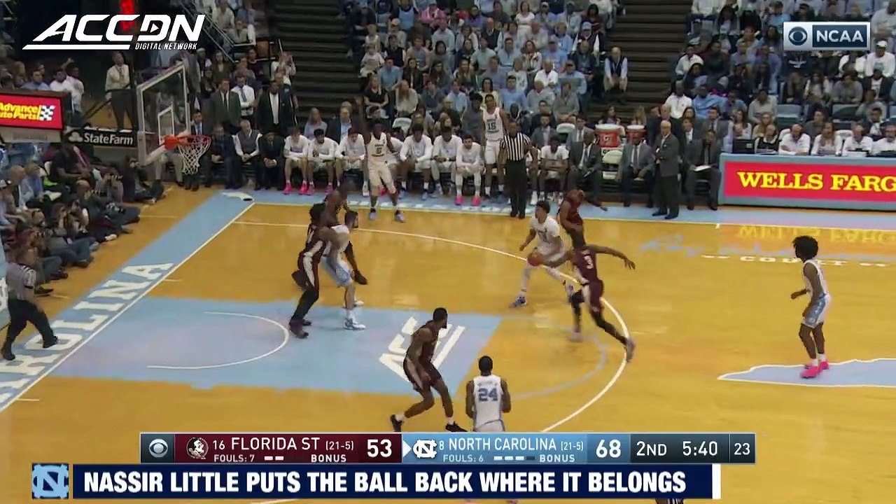 North Carolina's Nassir Little Destroys Rim On Putback Dunk