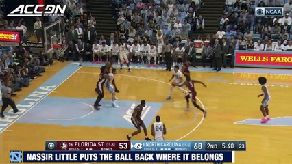 North Carolina's Nassir Little Destroys Rim On Putback Dunk