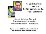 Matt Bacaks Internet Marketing Tips