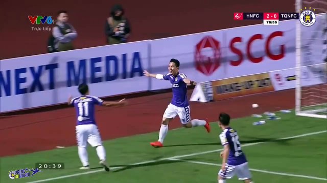 Hùng Dũng dứt điểm tinh tế nâng tỷ số lên 3 - 0 cho Hà Nội trước Than Quảng Ninh | HANOI FC