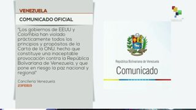 Cancillería venezolana anuncia ruptura de relaciones con Colombia