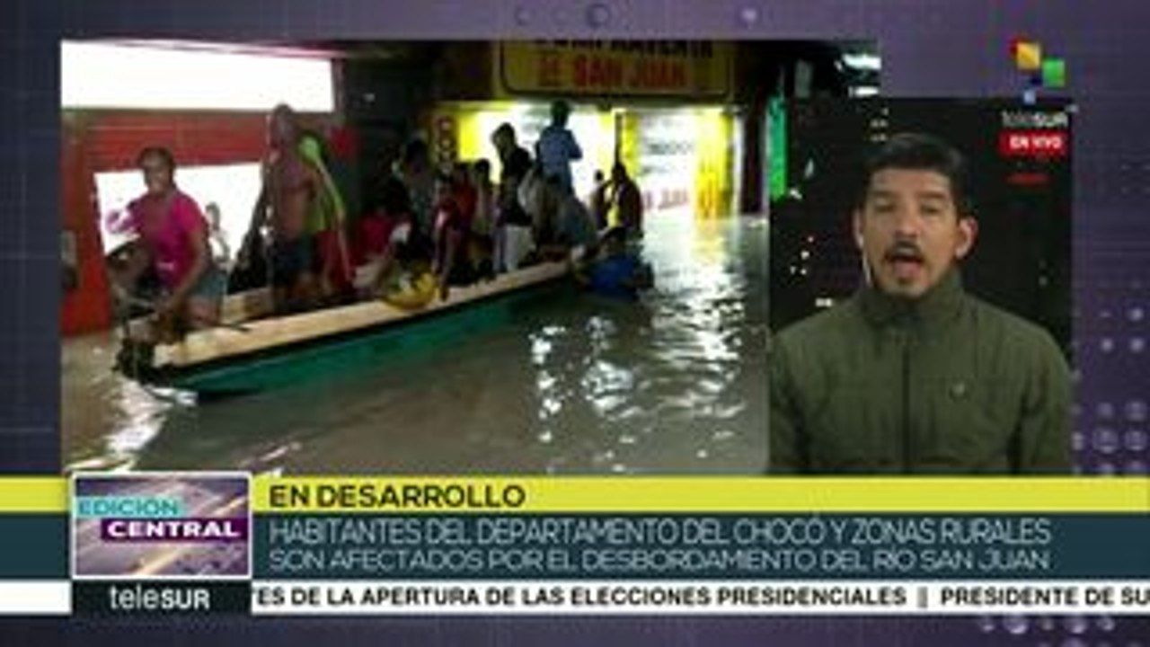 Colombia: más de 7 mil afectados por desbordamiento de Río San Juan
