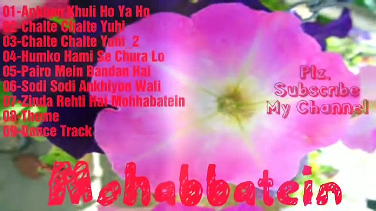 Mohabbatein all Songs  मोहब्बतें फिल्म के गानें_audio songs