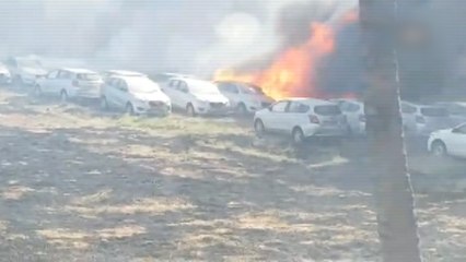 Over 200 cars gutted in Chennai in a parking lot