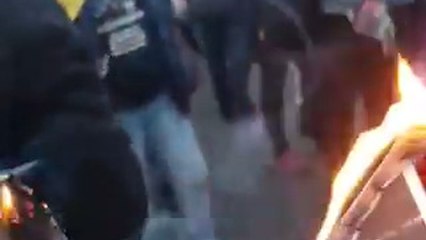 Miembros de los CDR queman imágenes del Rey