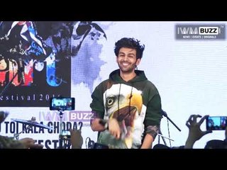 Kartik and Kriti at the promotion of their upcoming film Luka Chuppi