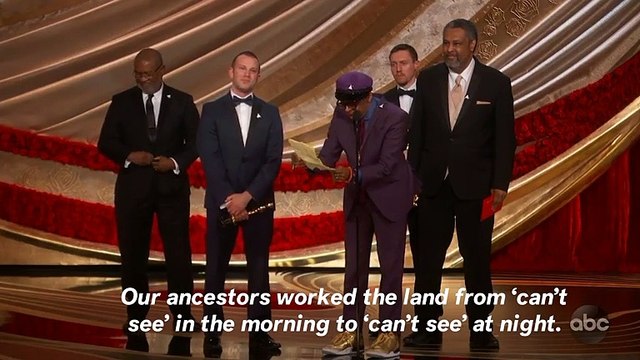 Spike Lee Celebrates First Oscar Win For 'BlacKkKlansman' With Powerful Acceptance Speech