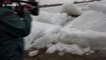 Huge blocks of ice crash onto shore of Lake Erie just feet from onlookers
