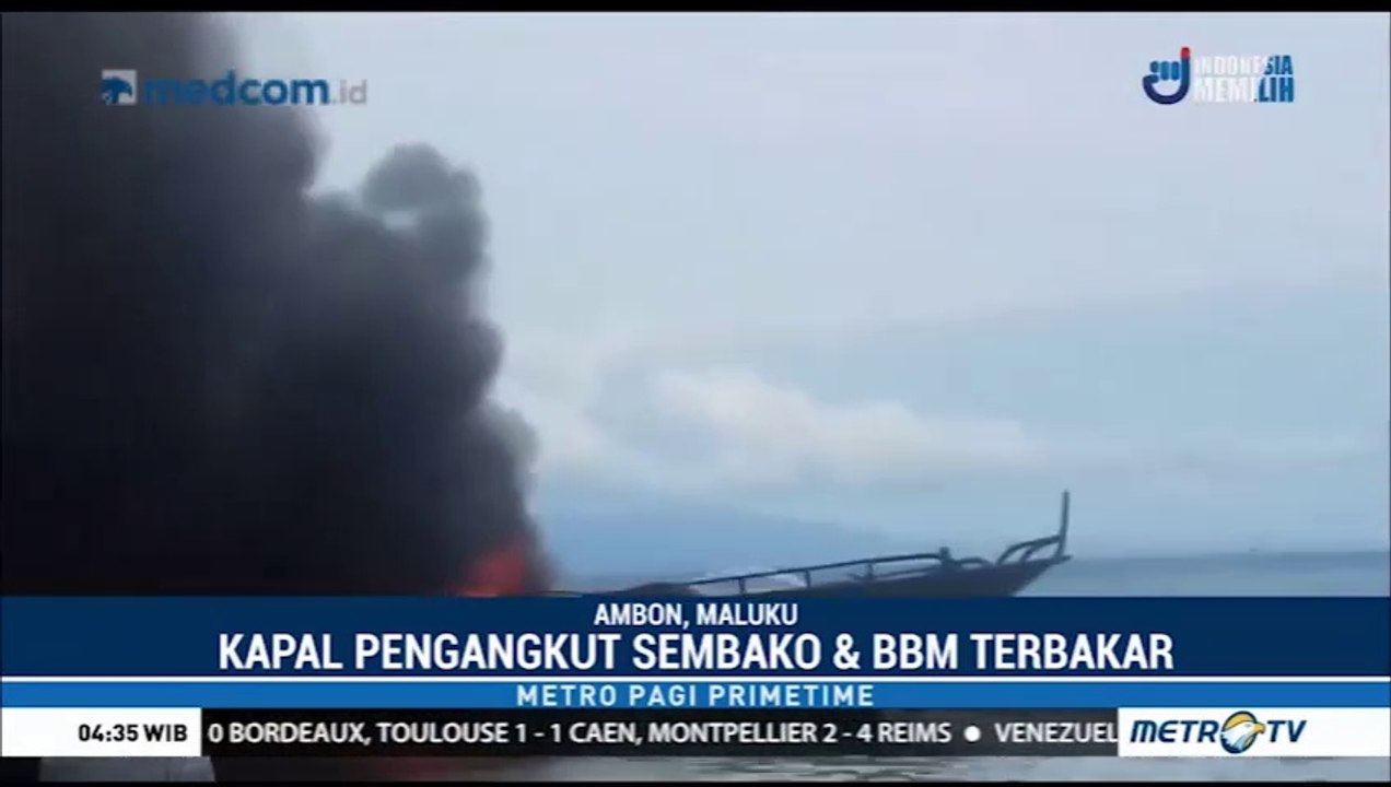 Kapal Pengangkut BBM dan Sembako Terbakar di Perairan Pulau Ambon