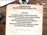 Larangan ASN dalam Kampanye Pemilu 2019 Sesuai UU