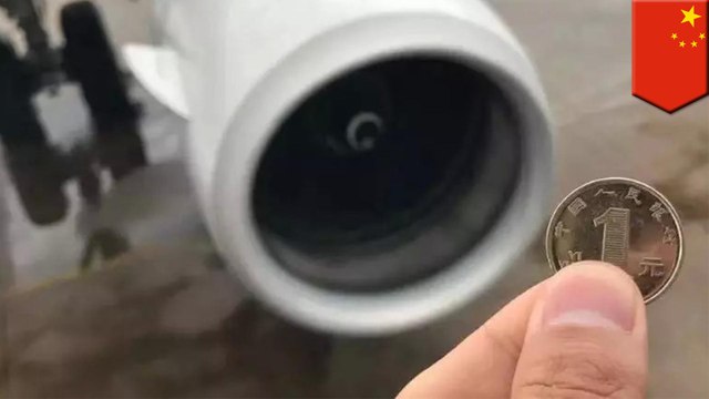 Chinese guy throws coins in plane engine for good luck