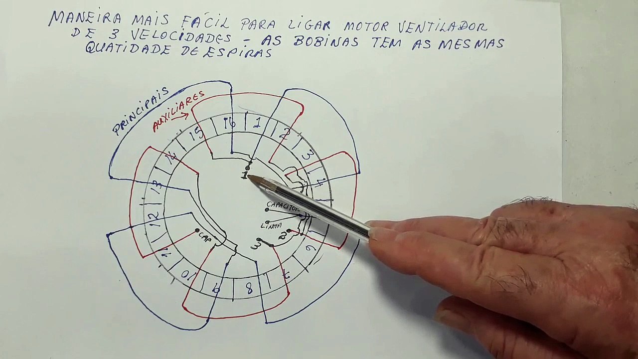 Como ligar o motor de ventilador 3 velocidades - 2o Opcao