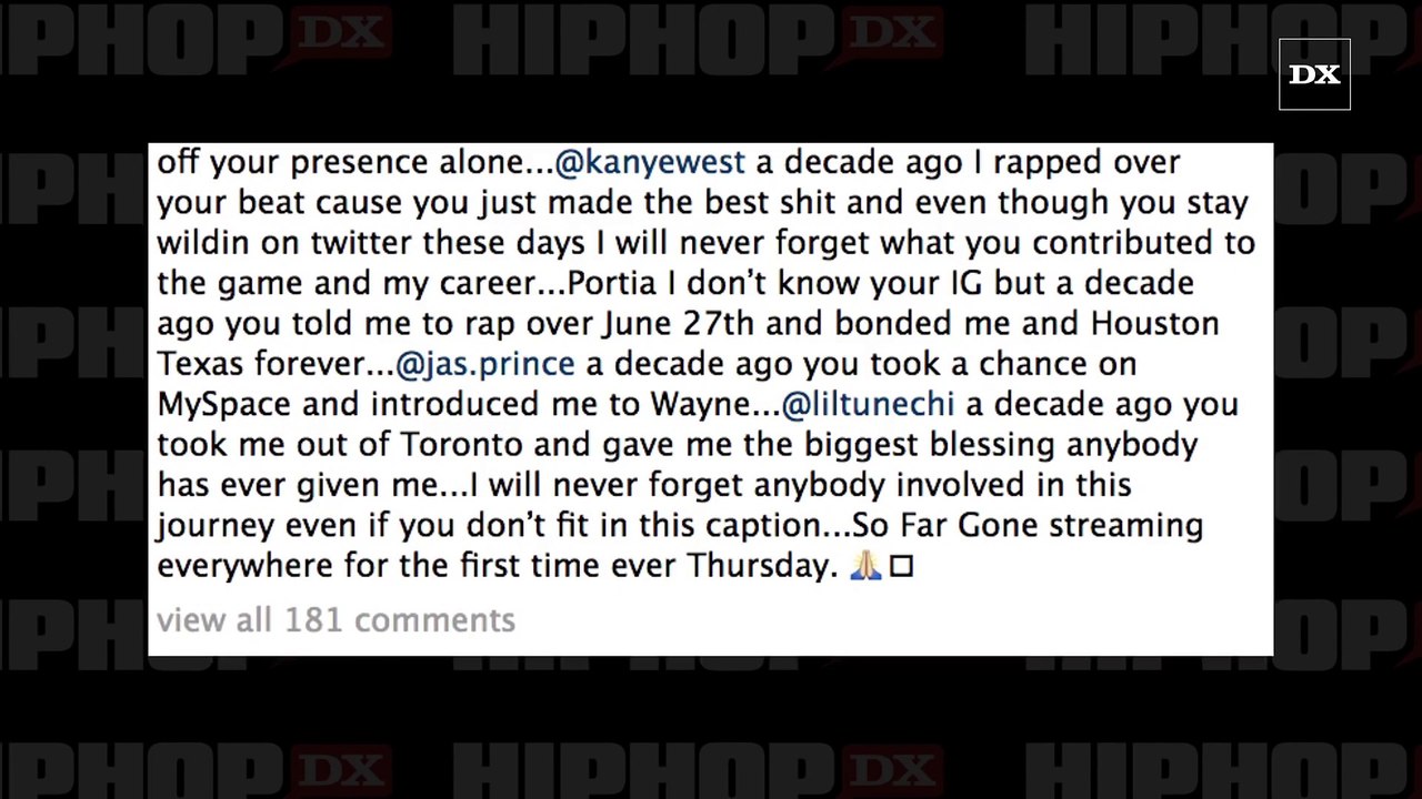 Drake Praises Kanye West As So Far Gone Mixtape Hits Streaming Services For 1st Time