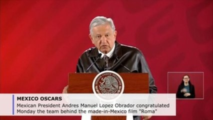 Mexican president celebrates Oscar recognition for "Roma"
