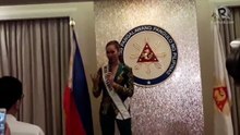 Catriona Gray delivers message at the Office of Vice President