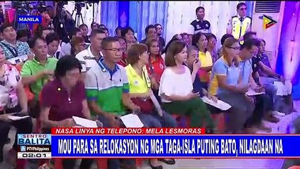 MOU para sa relokasyon ng mga taga-Isla Puting Bato, nilagdaan na