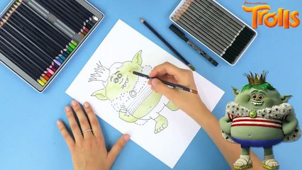 DRAW | How To Draw Prince Gristle From Trolls | Crafty Kids