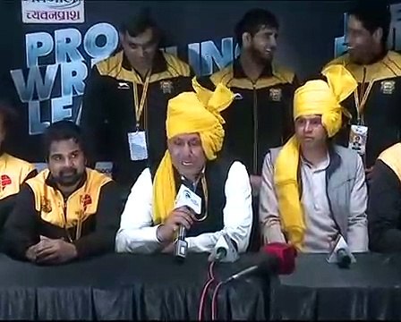 PWL 3 Day 10_ NCR Punjab Royals Wrestlers briefing the Media after victory again