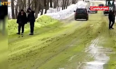 Korkutan görüntü! Kar bu kez yeşil yağdı