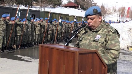 Hakkari'de hayatını kaybeden asker için tören