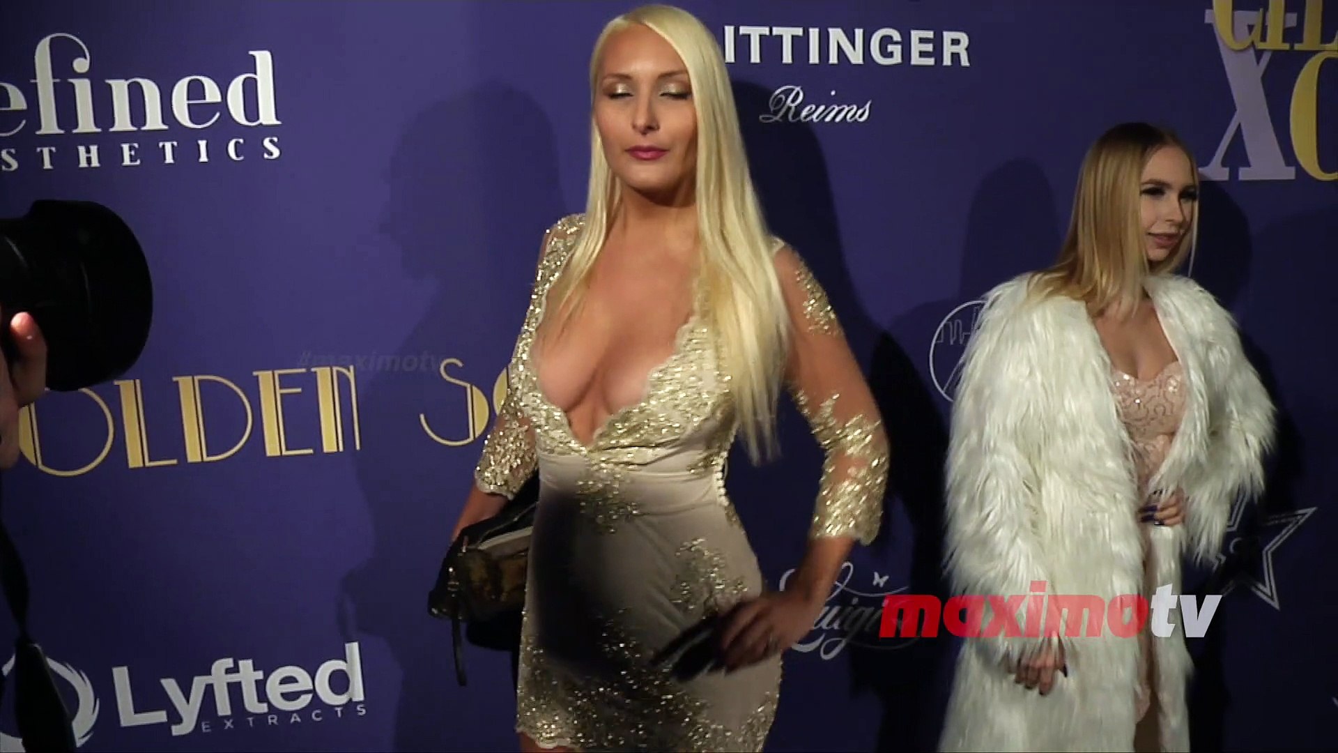 casey red carpet gold dress Casey glaser hi-res stock photography and images