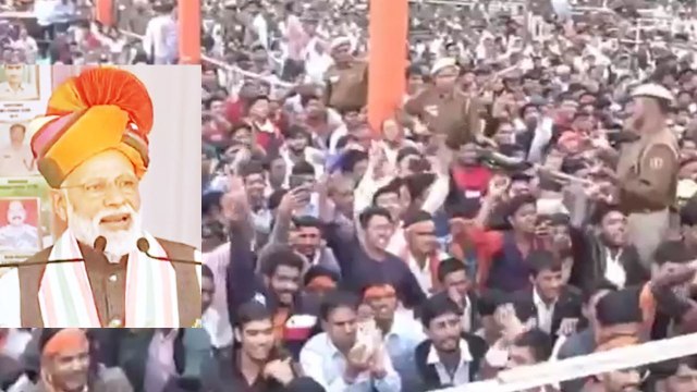After air strike, Public raises Modi-Modi slogans during PM Modi's rally in Churu | Oneindia News