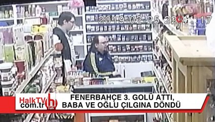 Fenerbahçe'nin 3. golü sonrası, baba oğul çılgına döndü