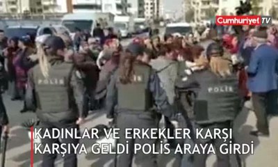 Diyarbakır'da kadınlar ve erkekler karşı karşıya