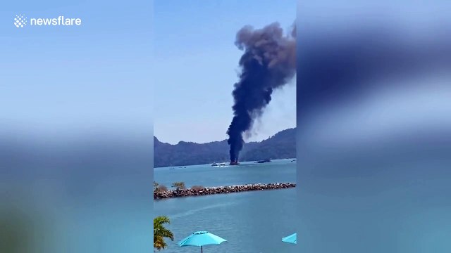 Over 50 passengers rescued from burning ferry in Malaysia