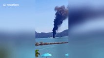 Over 50 passengers rescued from burning ferry in Malaysia
