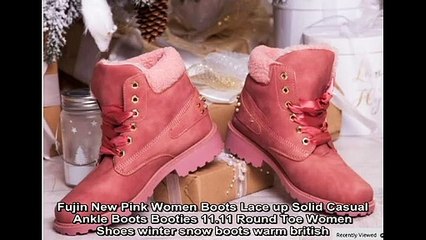 Best Lace up Solid Casual Ankle Boots For Women