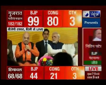 बीजेपी मुख्यालय में PM मोदी के स्वागत के बाद बोले अमित शाह