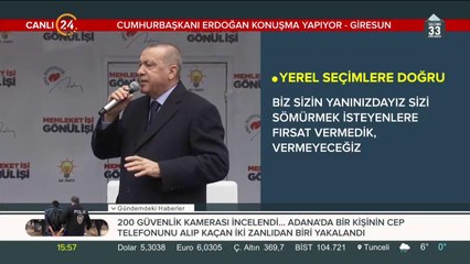 Cumhurbaşkanı Erdoğan Giresun'da
