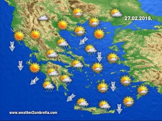 Η πρόγνωση του καιρού για την Τετάρτη 27-2-2019