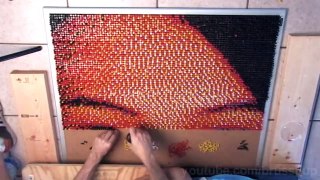 Portrait Made of 15,000 Push Pins!