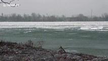 Massive sheets of ice flow down Niagara river after Lake Erie ice breaks