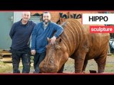 Life-size HIPPO made from recycled scrap metal | SWNS TV