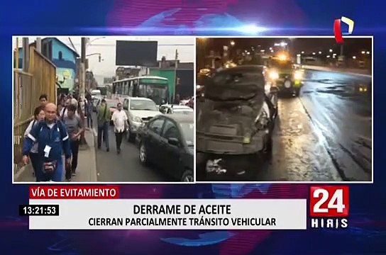 Vía de Evitamiento continúa cerrada parcialmente por derrame de aceite