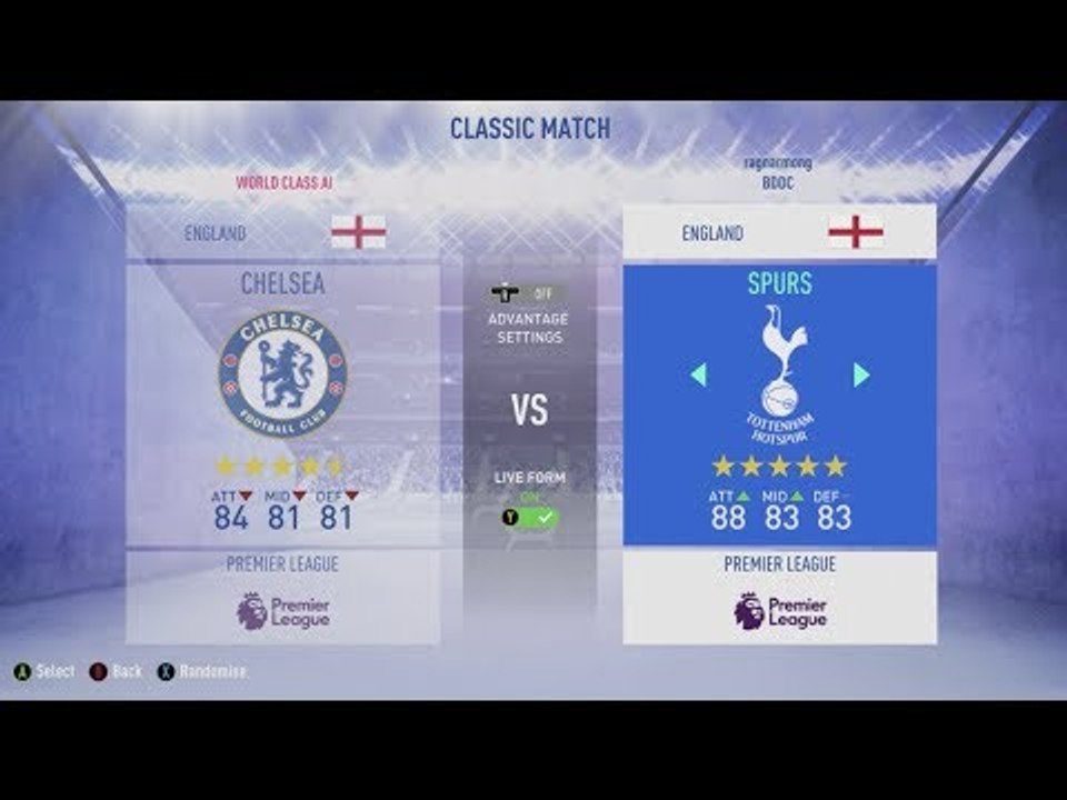 Chelsea v Tottenham | Predicted Line Up | FIFA Match Preview