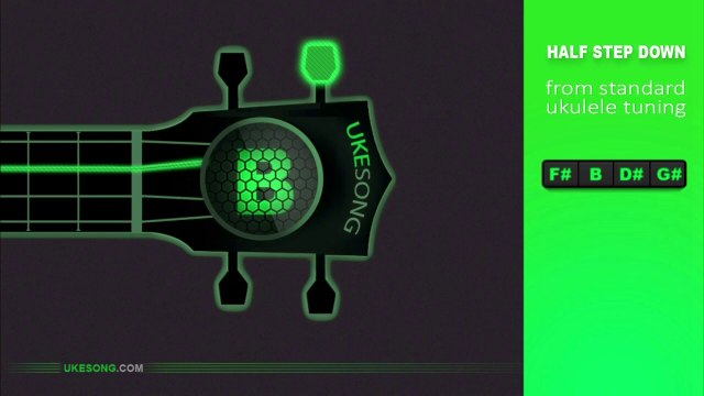 Half step down from standard ukulele tuning - Ukulele tuner