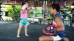 Five-year-old Muay Thai prodigy packs a punch while training with her father
