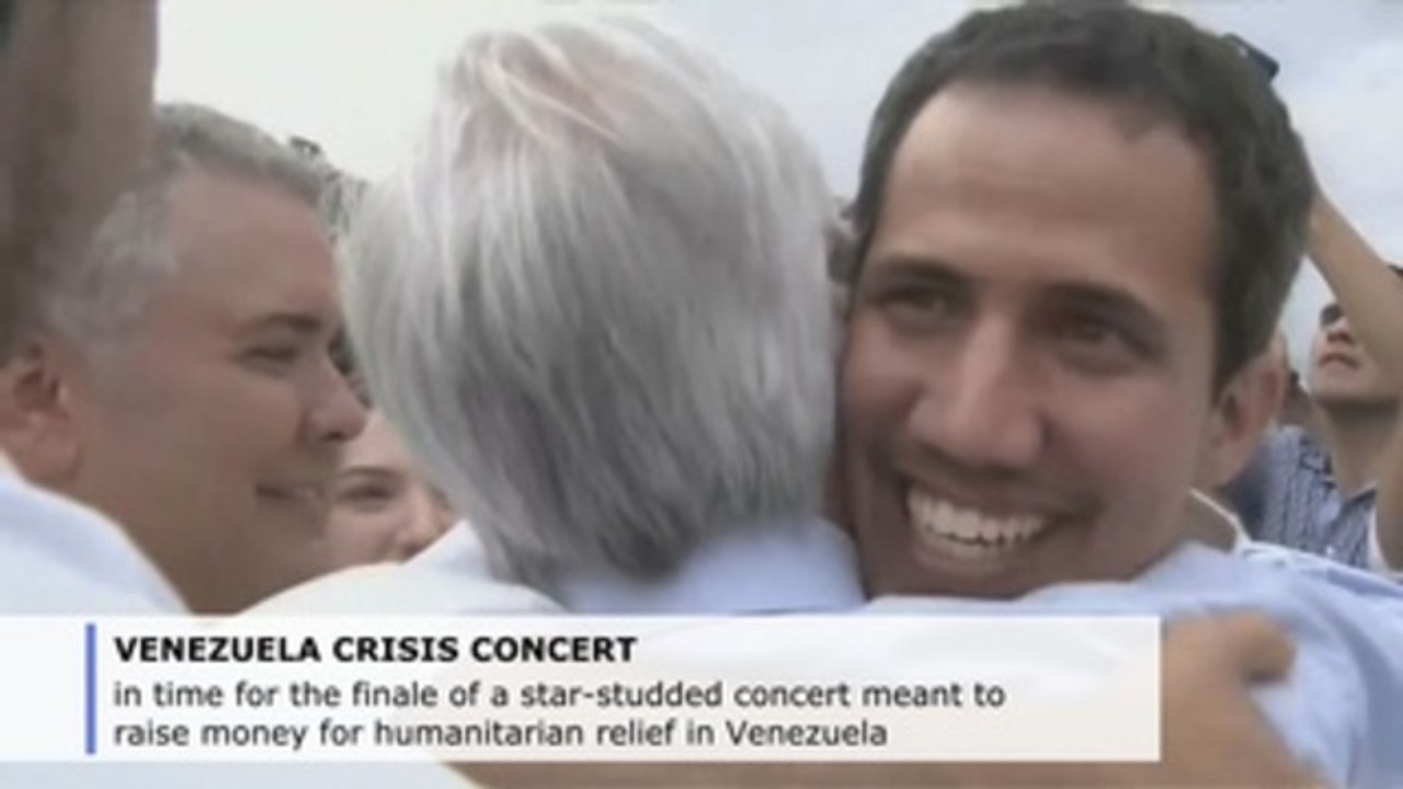 Venezuela's Guaido makes appearance at aid concert