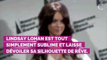 PHOTOS. Lindsay Lohan, très sexy en haut transparent, pour le défilé Yves-Saint-Laurent à Paris