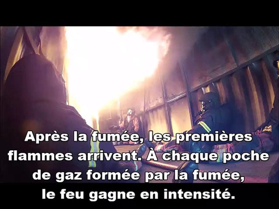 Formation au feu : immersion dans un caisson bois avec les sapeurs-pompiers