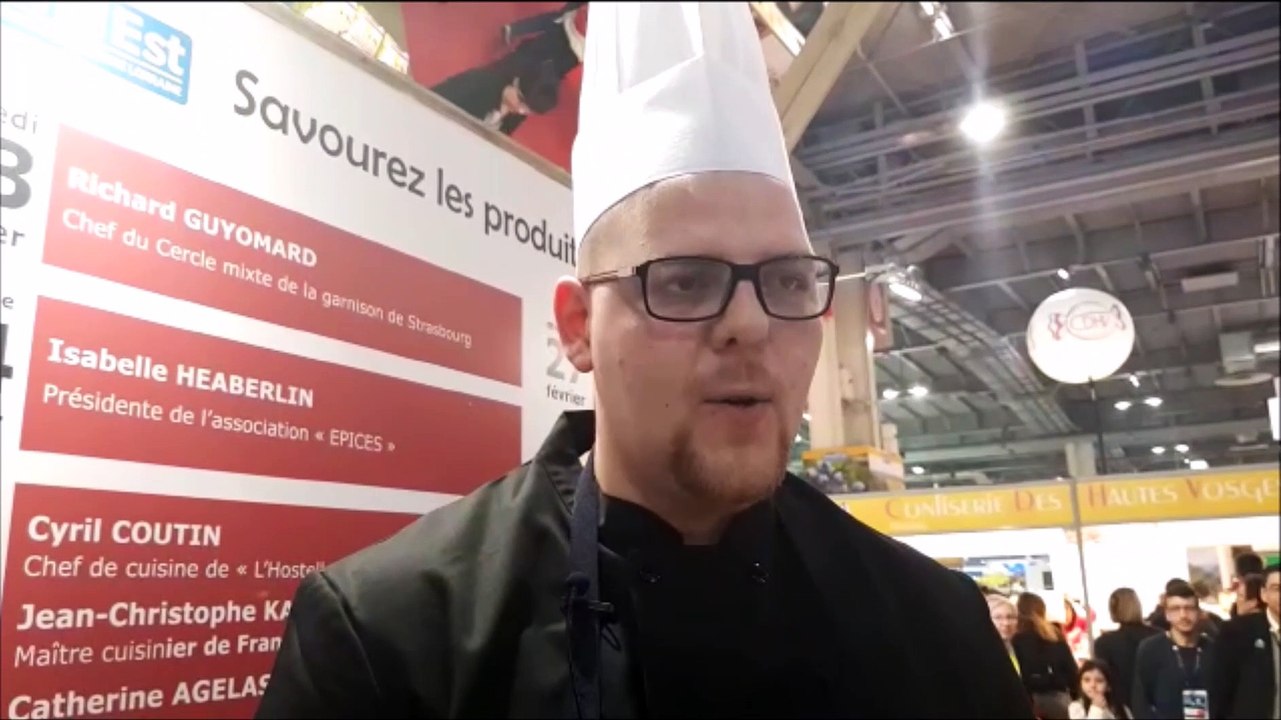 Salon de l'agriculture : Nicolas Herbin, second de  cuisine à l'hôtel-restaurant du Lac de Madine, détaille le menu du jour