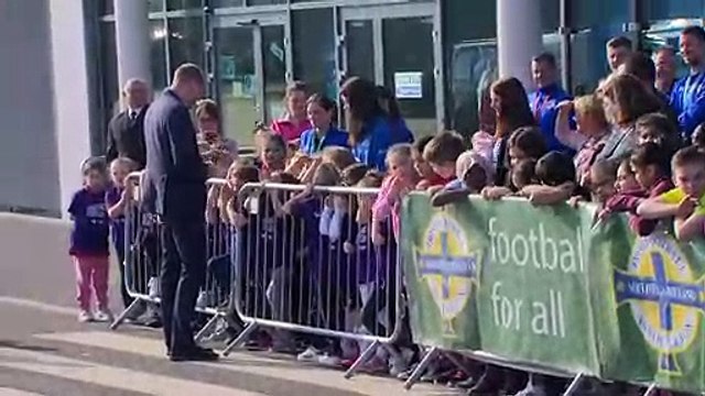 Will and Kate make royal visit to N. Irish football stadium