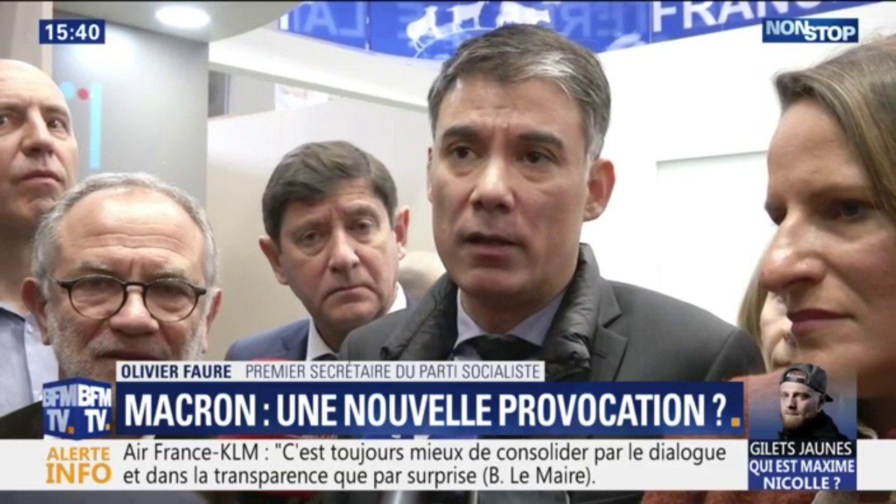 Olivier Faure (PS) à propos des paroles de Macron sur les manifestants: le Président doit "garantir la liberté de manifester"